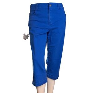 Christopher + Banks Denim Capris Blue Sz 4 Coastal Grandmother Nautical Preppy